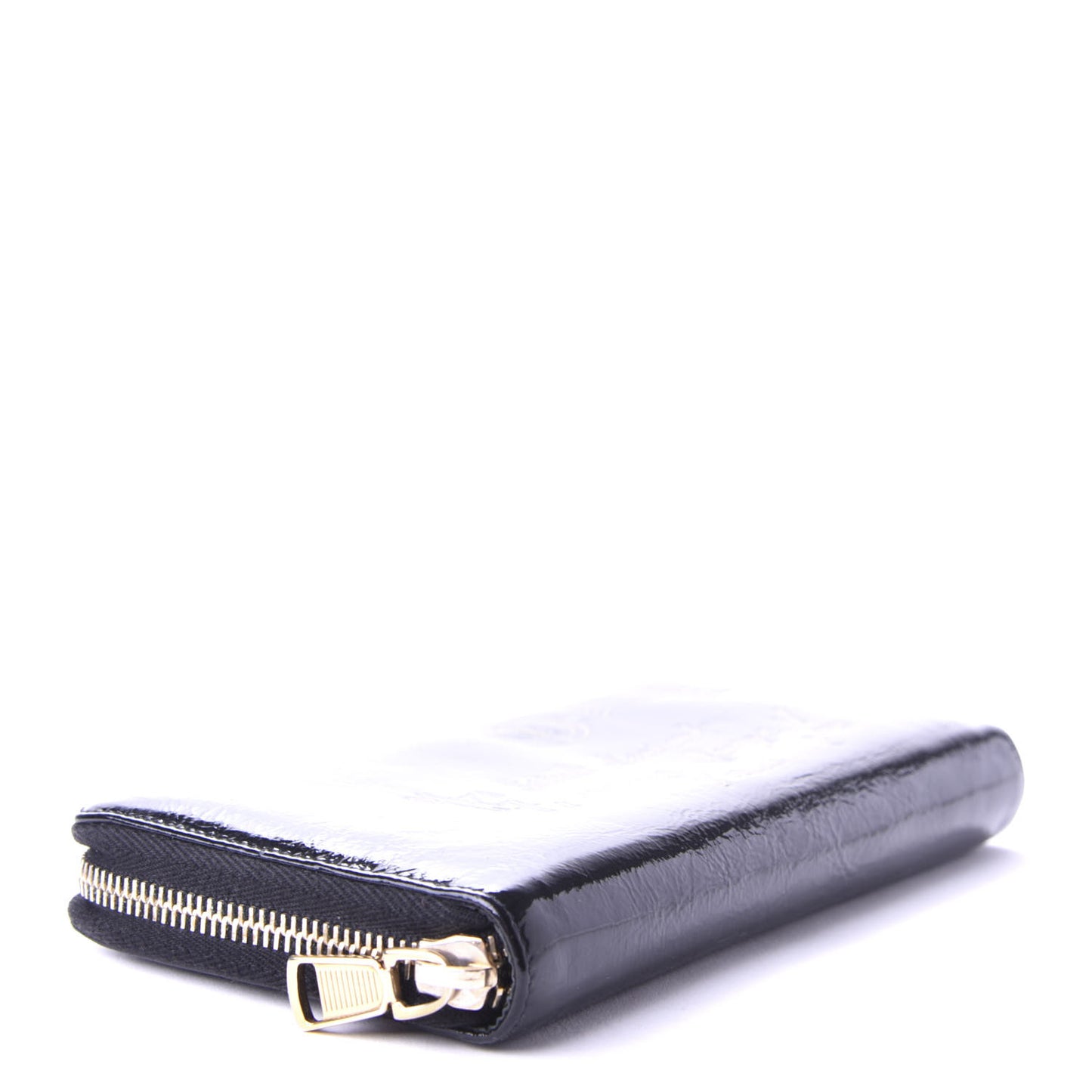 Patent Y Mail Zip Around Wallet Black