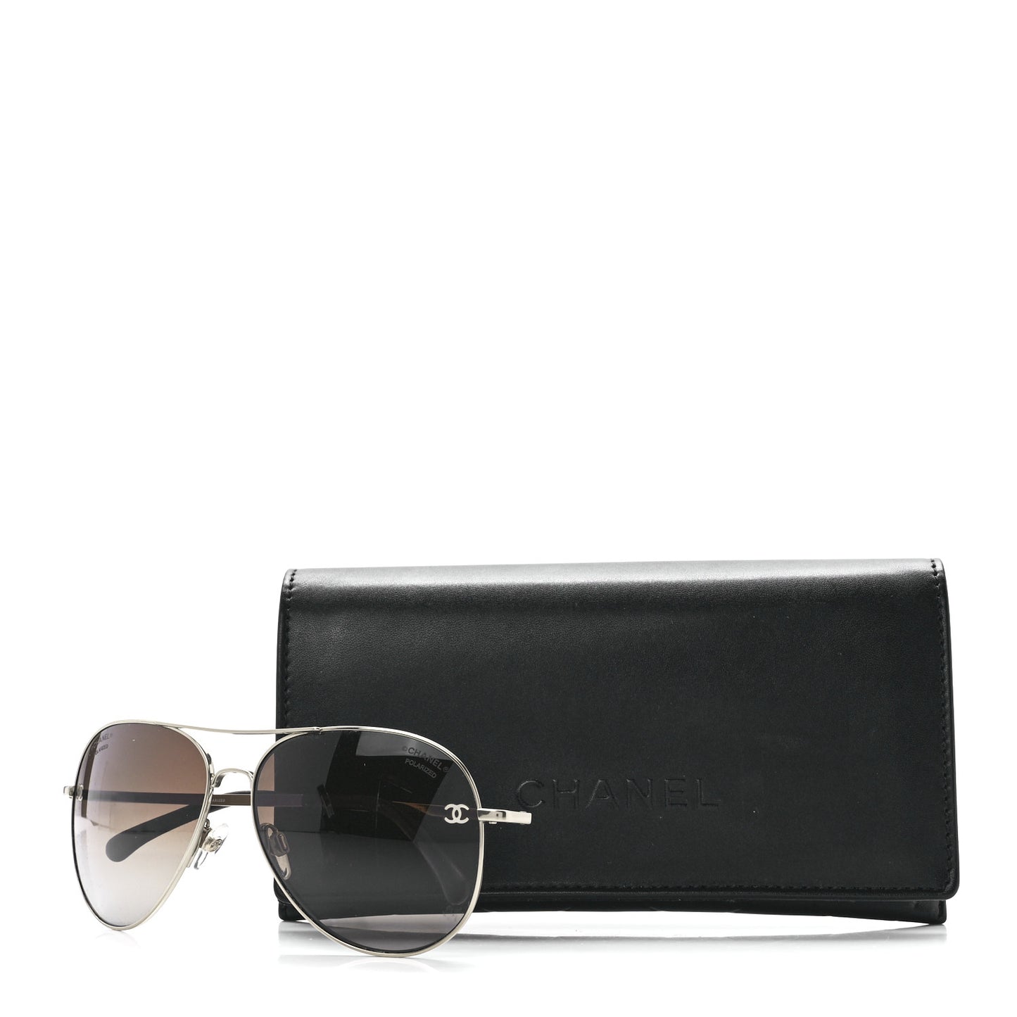 Metal Polarized Aviator CC Sunglasses 4189-T-Q Brown