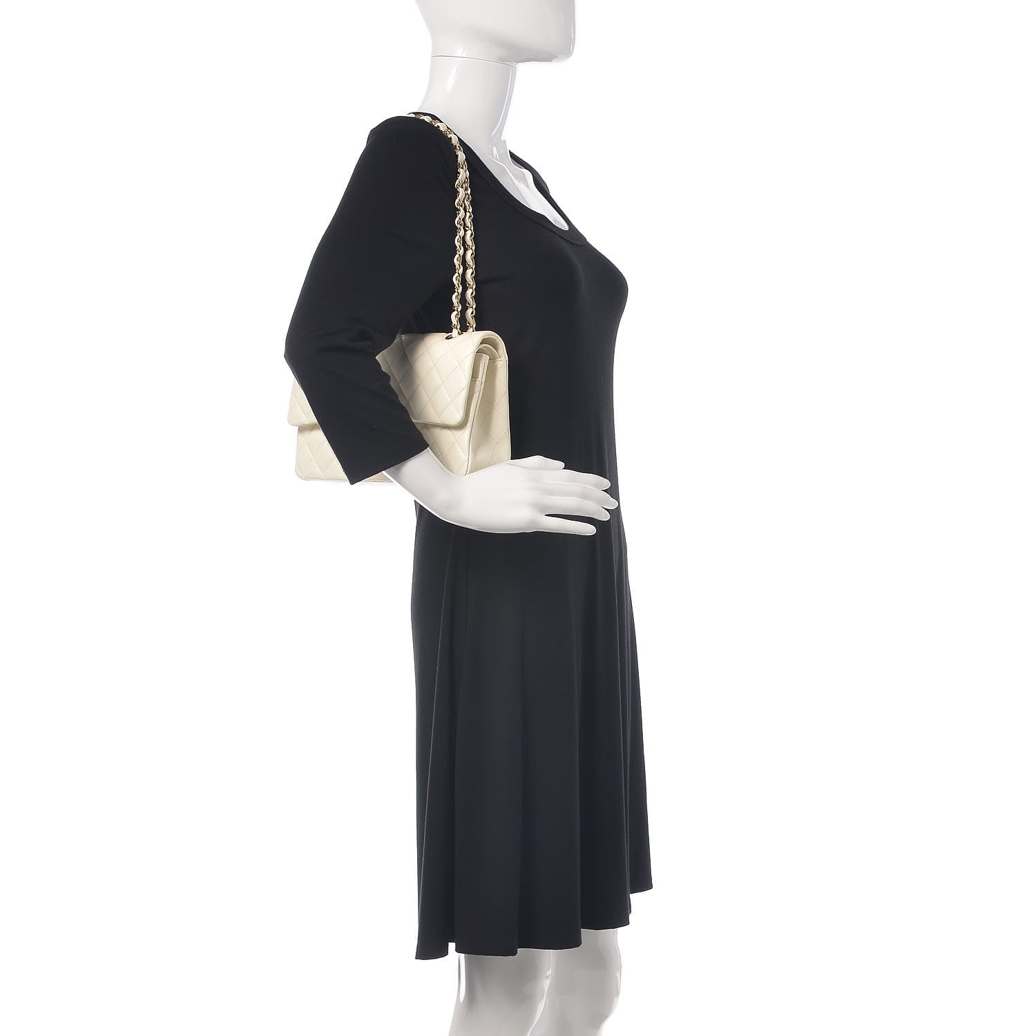 Chanel Caviar Quilted Medium Double Flap White 2 of 11