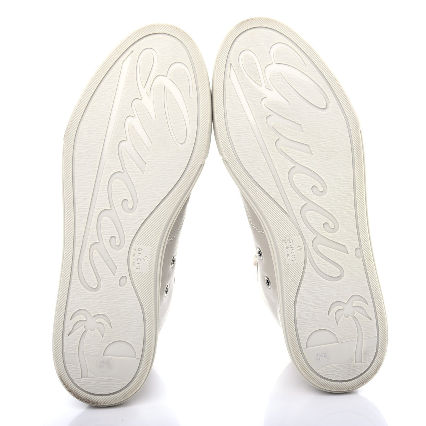Calfskin Womens High Top Sneakers 37.5 Mystic White
