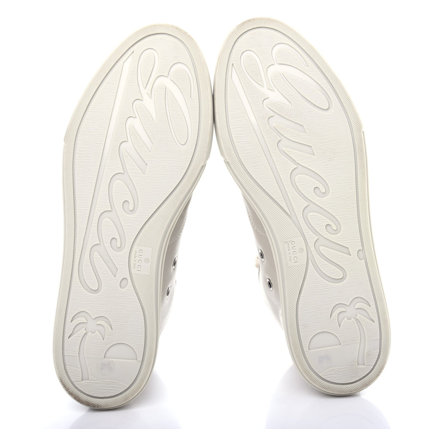 Gucci Calfskin Womens High Top Sneakers 37.5 Mystic White 6 of 11