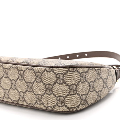 Gucci GG Supreme Monogram Textured Dollar Calfskin Small Ophidia Hobo Beige Ebony New Acero 10 of 10