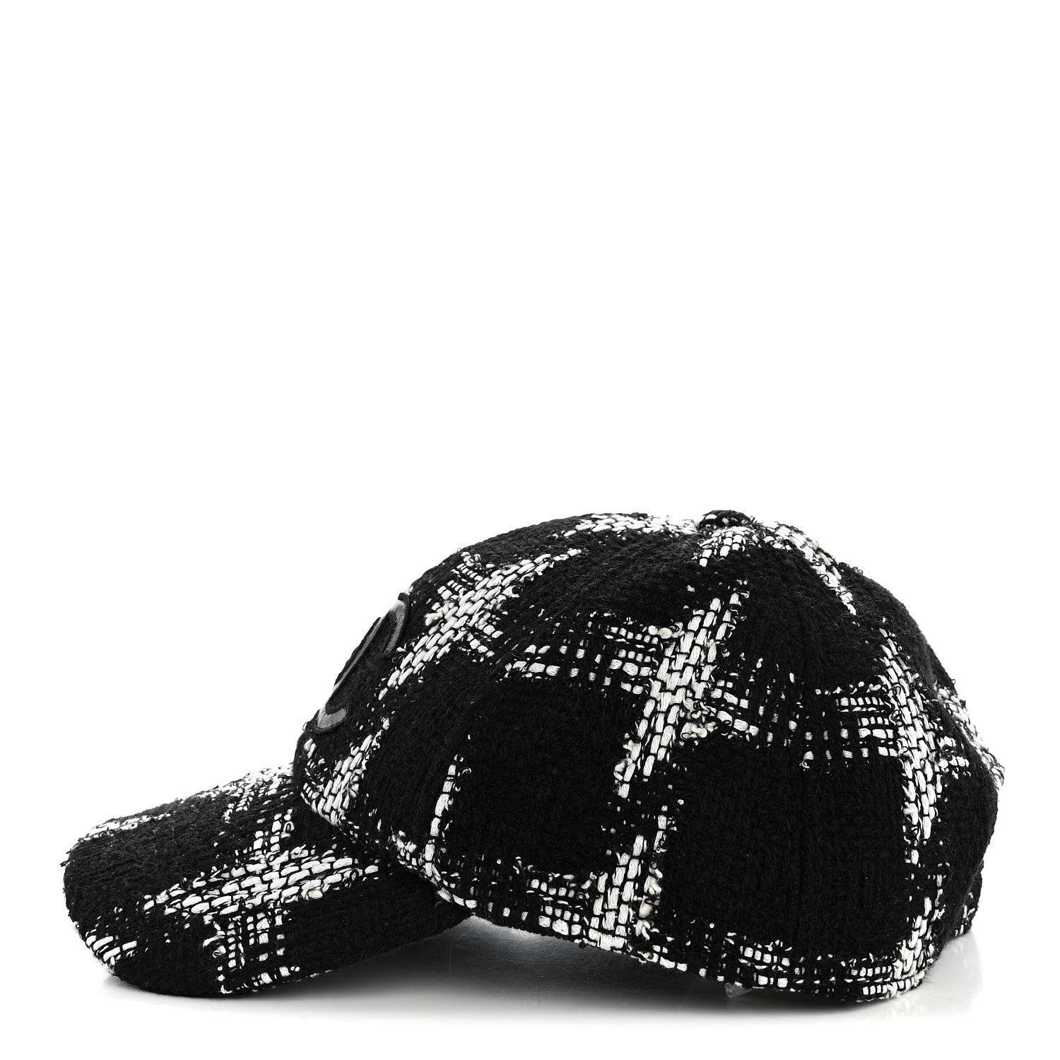 Chanel Tweed Cap Hat M Black White 4 of 8