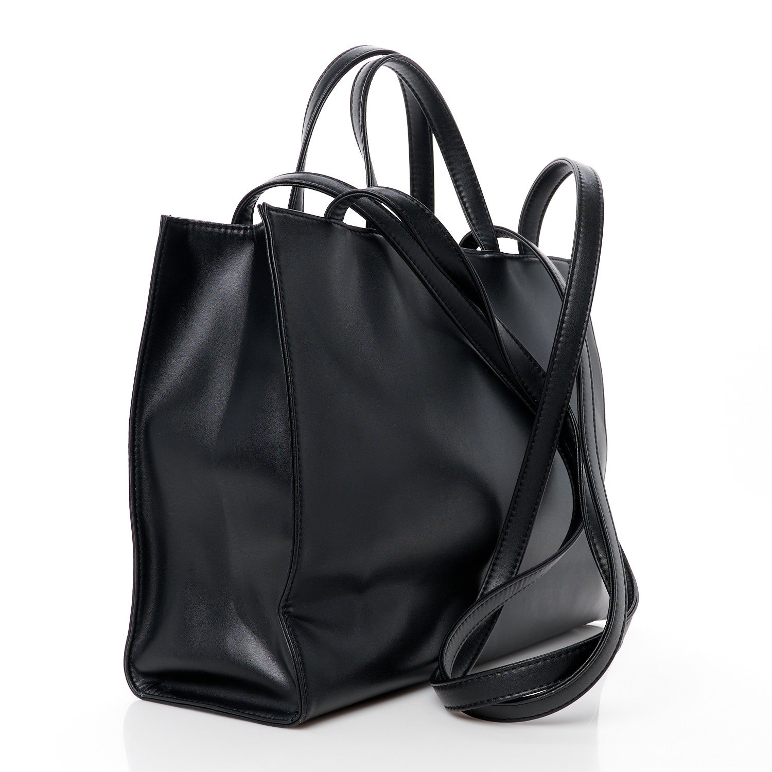 Telfar Vegan Leather Medium Shopping Bag Black 3 of 10
