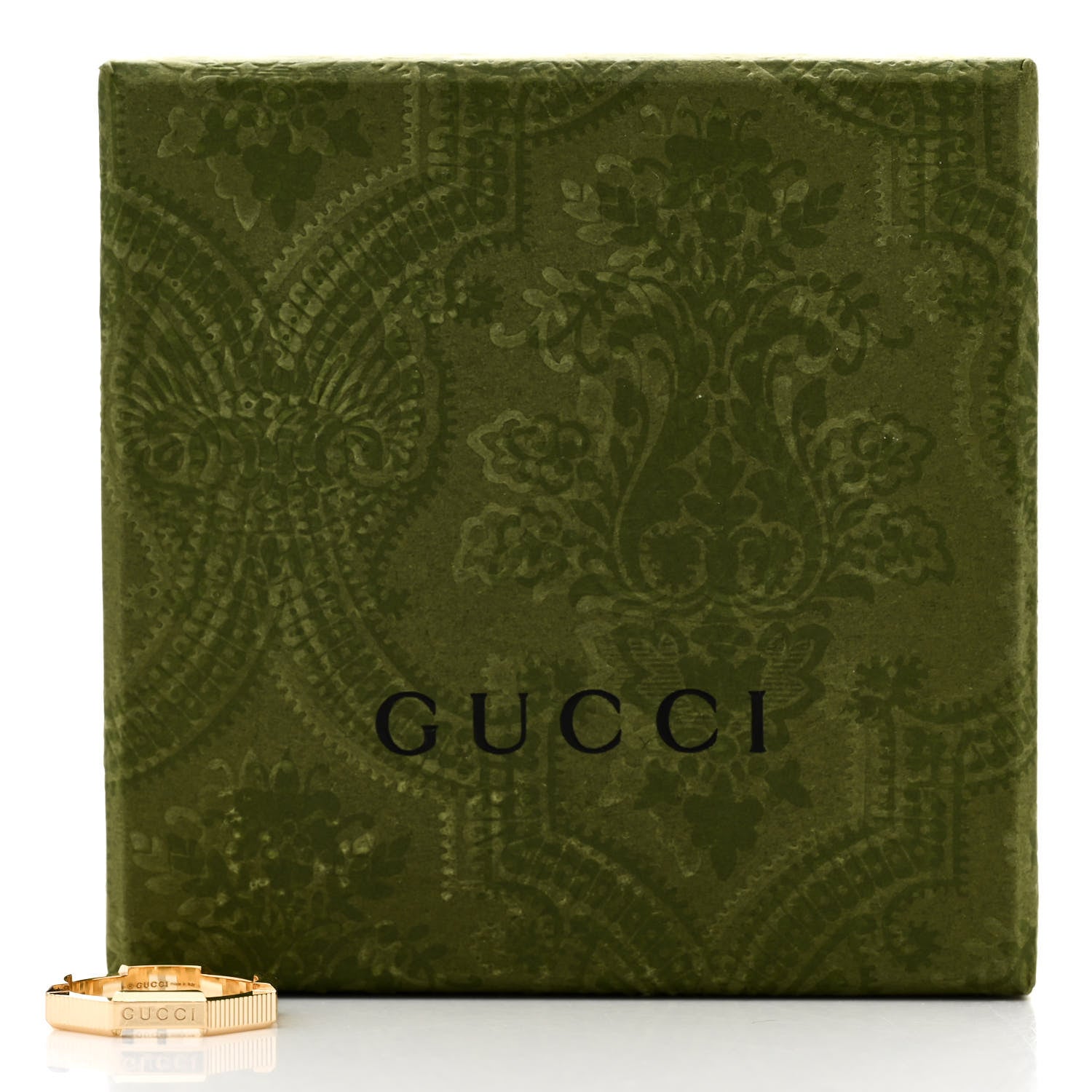 Gucci 18K Yellow Gold Link To Love Striped Ring 54 6.75 7 of 7