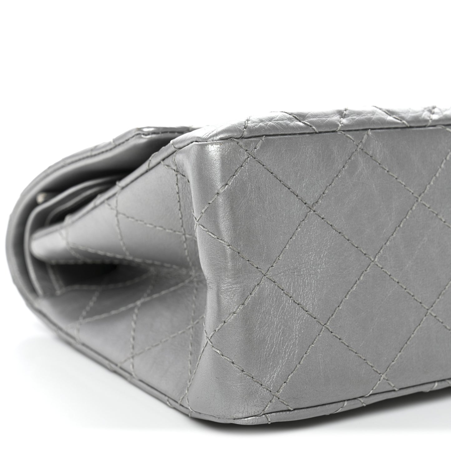 Metallic Aged Calfskin Quilted 2.55 Reissue 226 Flap Silver