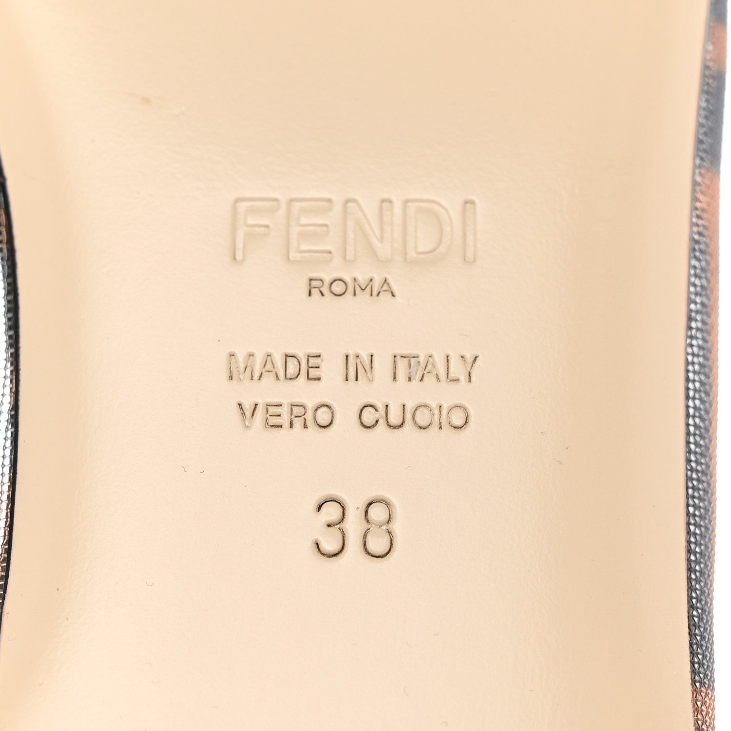 Fendi Mesh FF Skimmer Ballerina Flats 38 Tobacco Moro Black 7 of 7