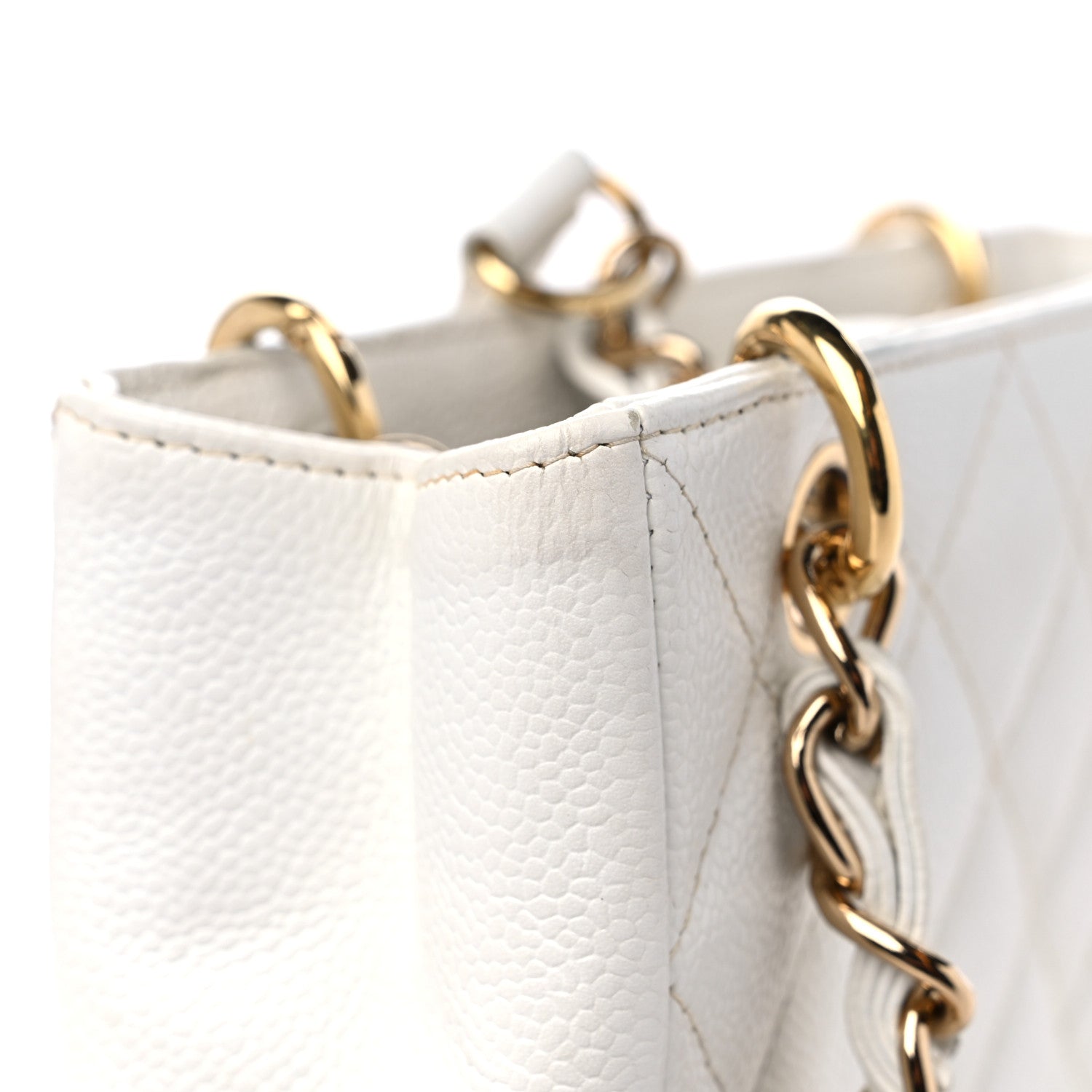 Chanel Caviar Quilted Petit Shopping Tote PST White 16 of 18