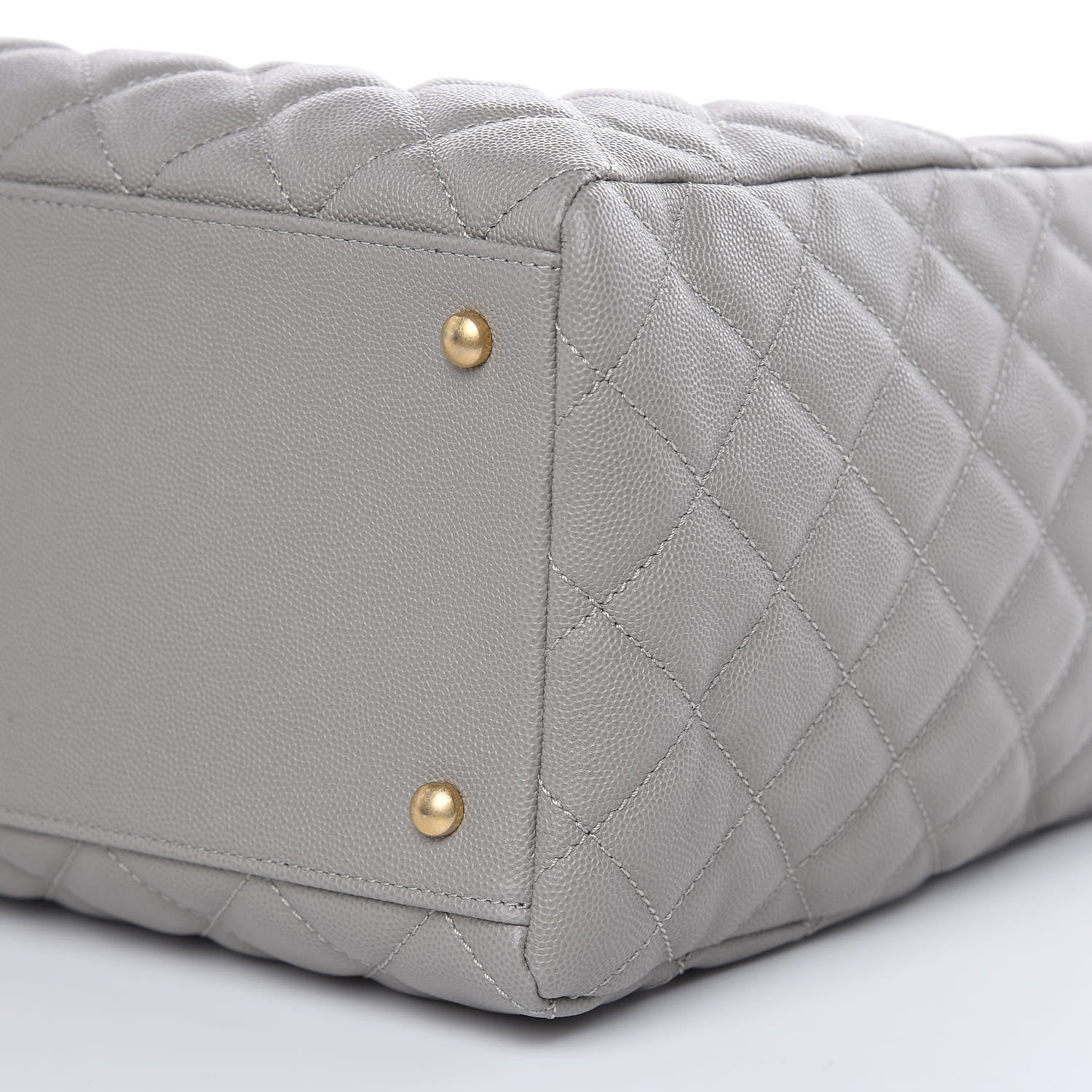 Chanel Caviar Quilted Large Coco Handle Shopping Tote Grey 11 of 11