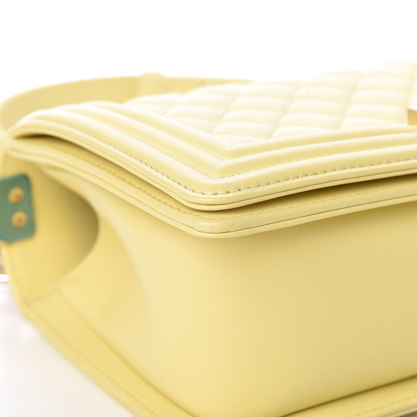 Lambskin Quilted Medium Boy Flap Yellow