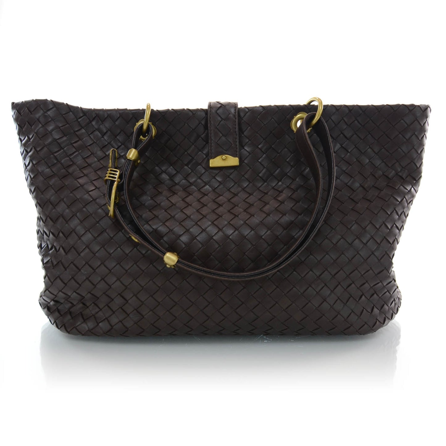 Nappa Intrecciato Large Capri Tote Ebano
