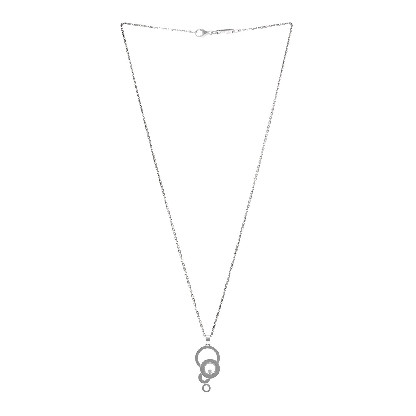 18K White Gold Diamond Happy Bubbles Pendant Necklace