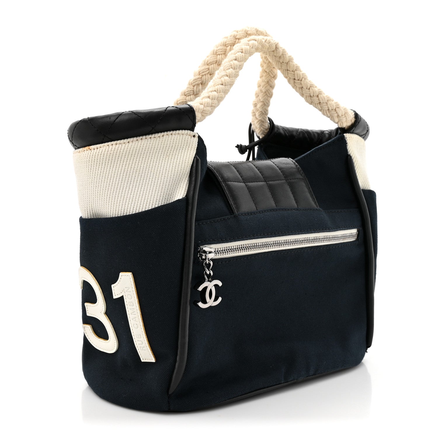 Chanel Canvas Cruise 31 Rue Cambon Rope Cabas Tote Navy 3 of 12