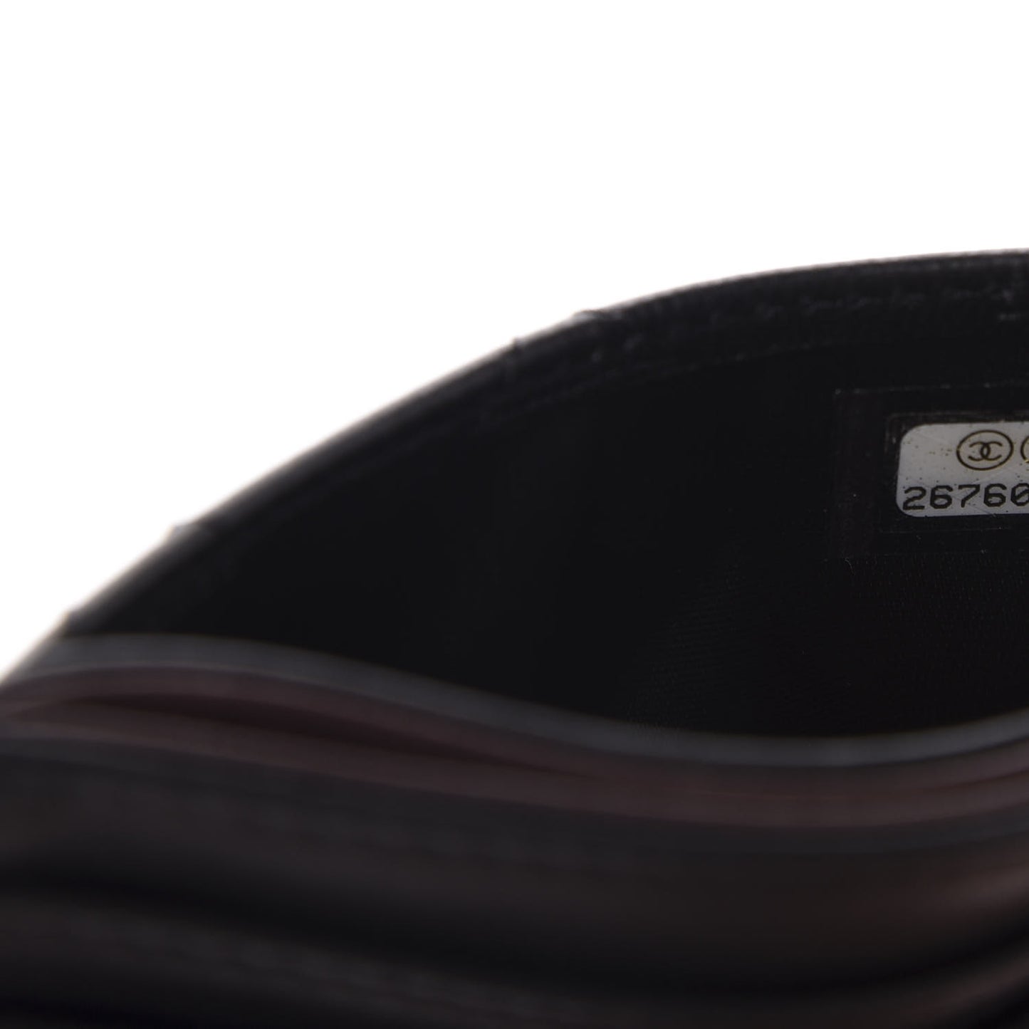 Lambskin Quilted Card Holder Black