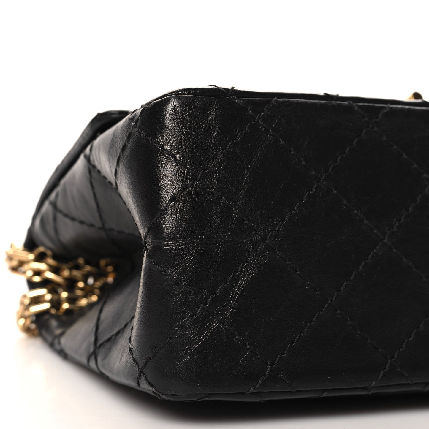 Aged Calfskin Quilted 2.55 Reissue Mini Flap Black