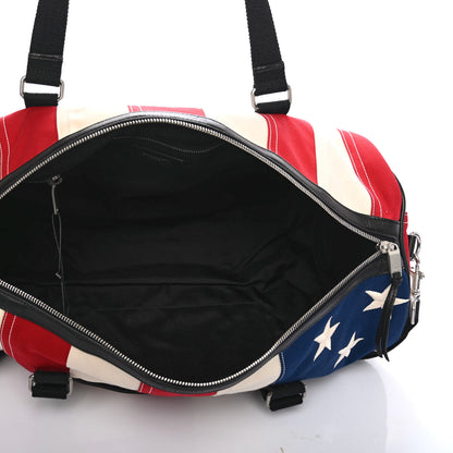 Saint Laurent Canvas American Flag Barrel Bag Red Blue 4 of 5