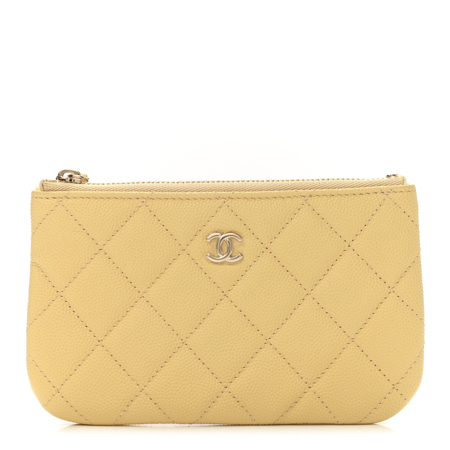 Chanel Caviar Quilted Small Cosmetic Case Yellow 1 of 8