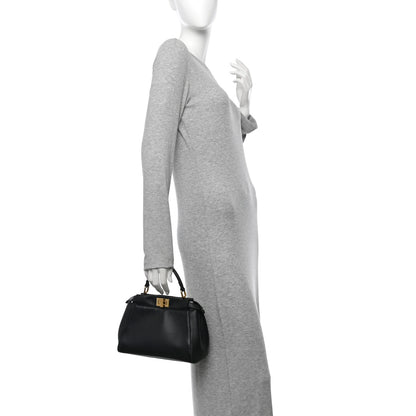 Fendi Nappa Mini Peekaboo Iconic Satchel Black 2 of 11