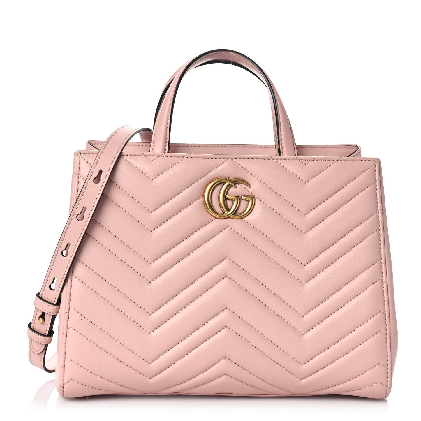Calfskin Matelasse Small GG Marmont Tote Perfect Pink