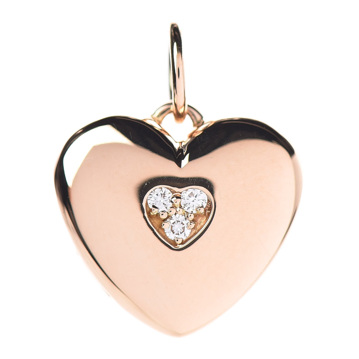 18K Rose Gold Diamond Heart Locket Pendant