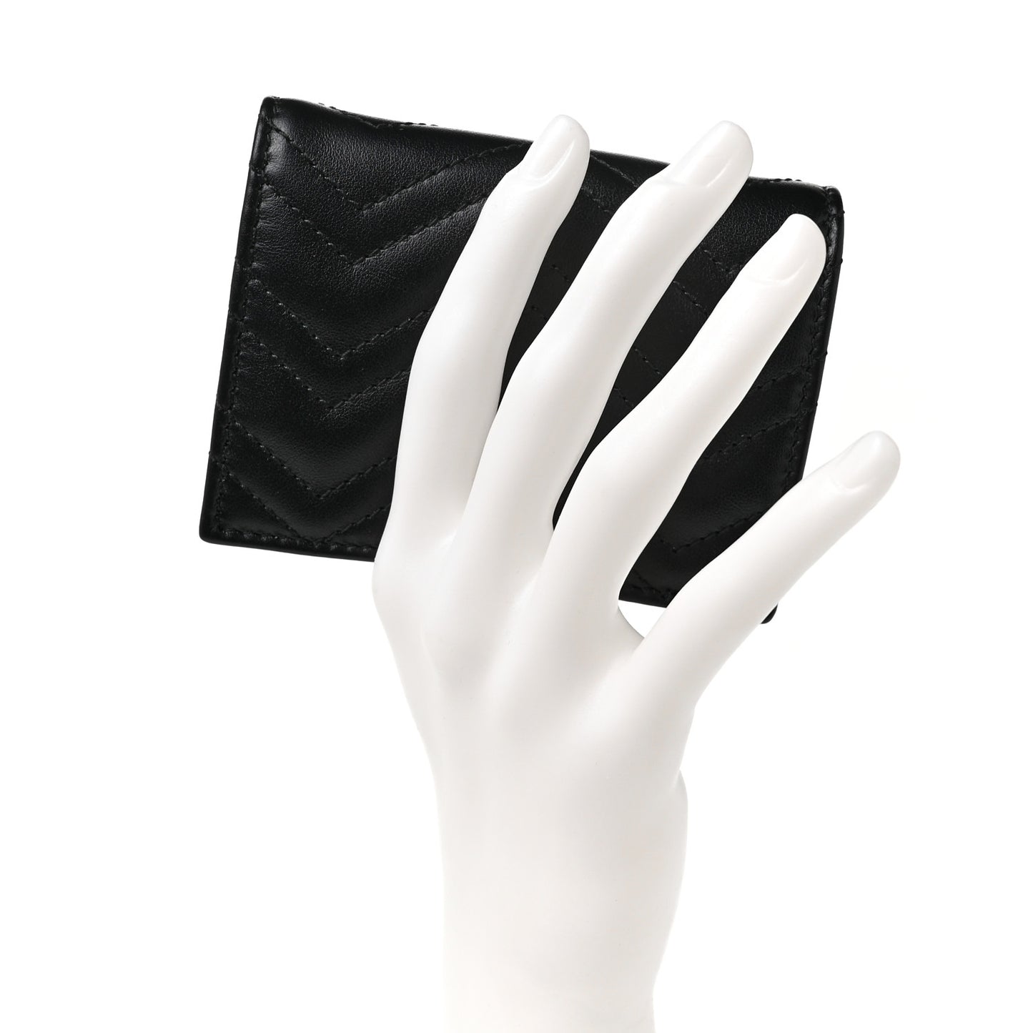 Calfskin Matelasse GG Marmont Card Case Wallet Black