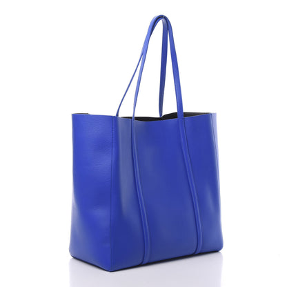 Balenciaga Smooth Calfskin Logo Double Sided Small Everyday Tote Bleu Prim Black 2 of 8