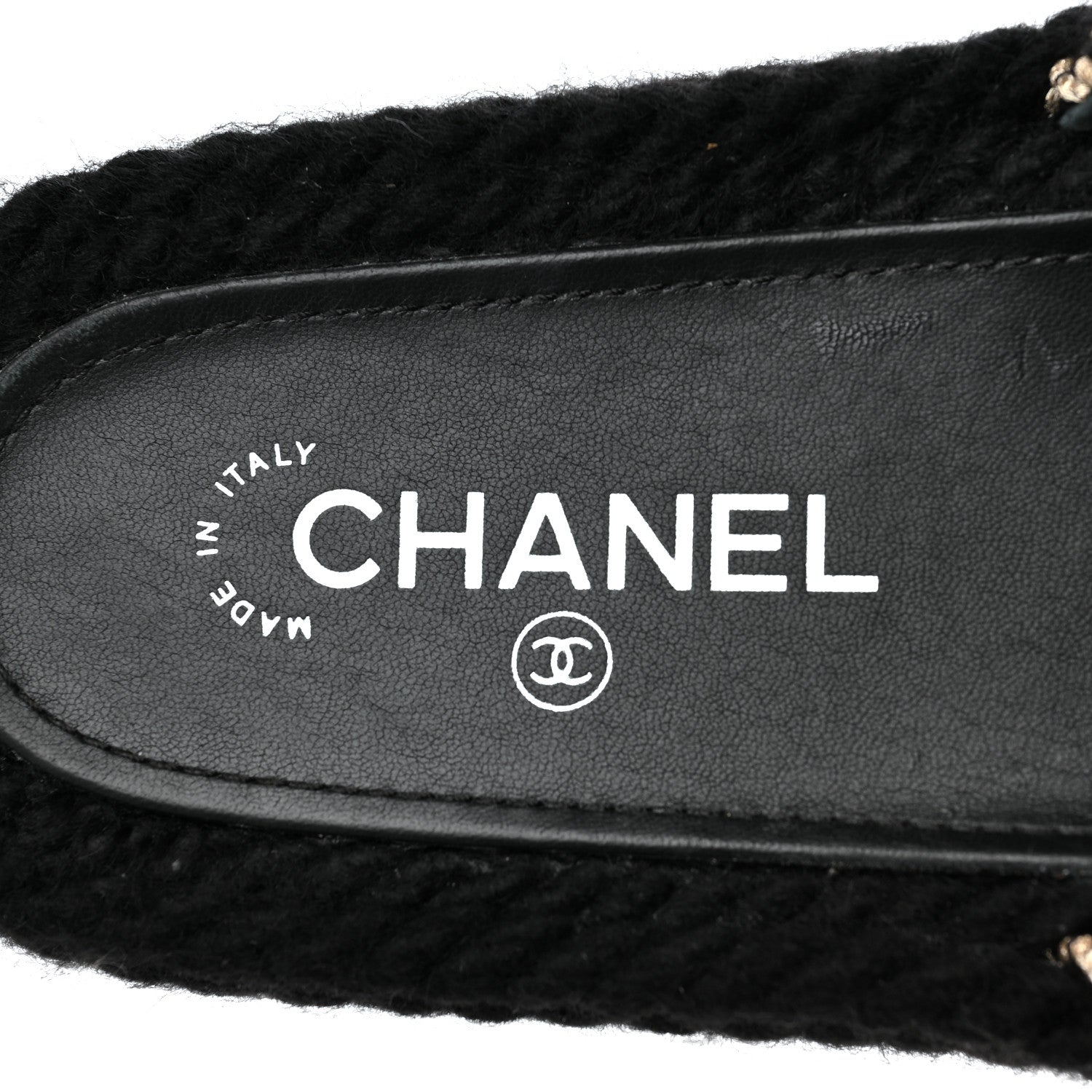 Chanel Braided Knit CC Mules 36 Black Gold 7 of 9