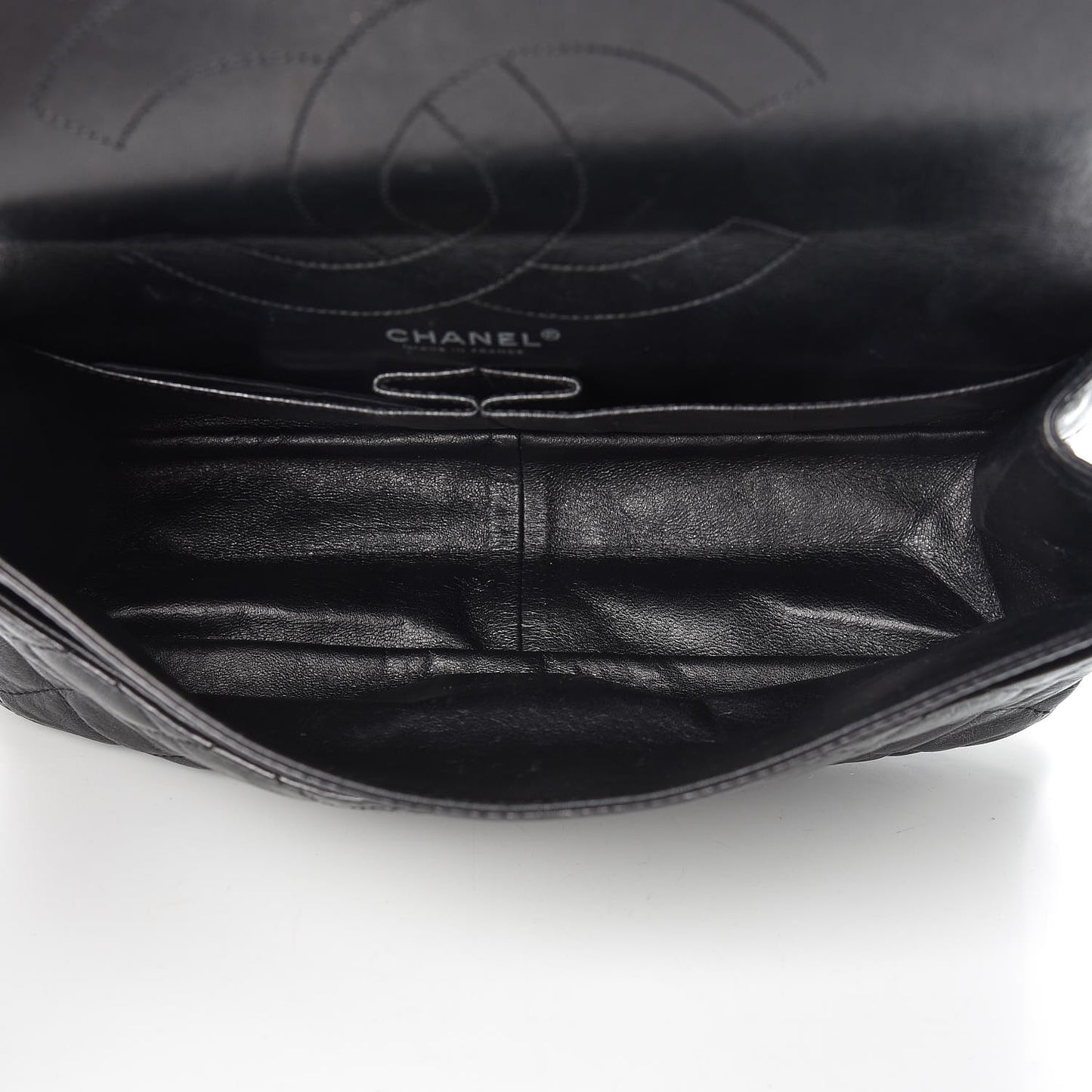 Metallic Aged Calfskin Quilted 2.55 Reissue 227 Flap So Black