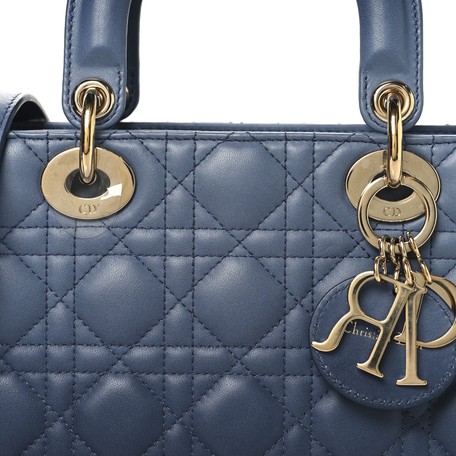Christian Dior Lambskin Cannage Gradient Small My ABCDior Lady Dior Indigo Blue 8 of 13