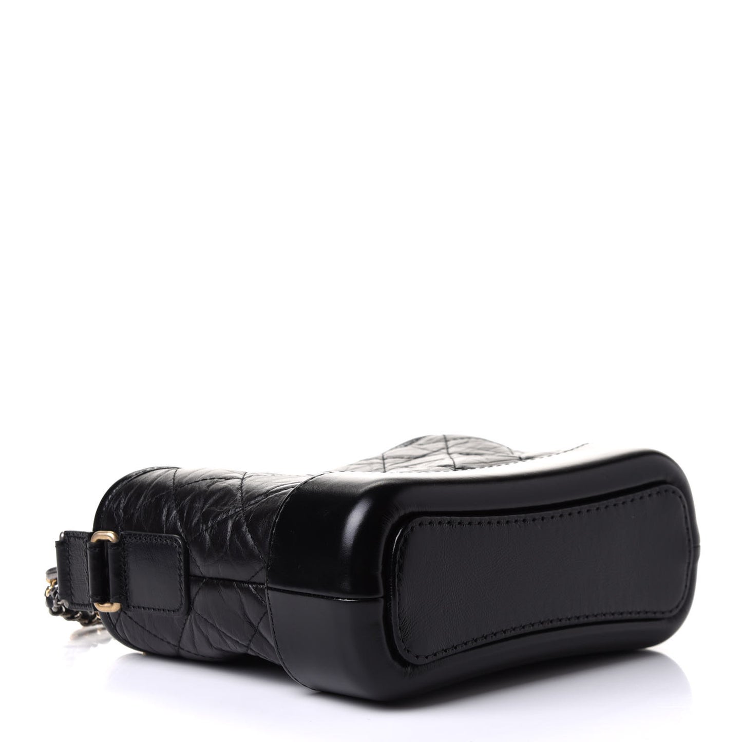 Aged Calfskin Quilted Small Gabrielle Logo Hobo Black