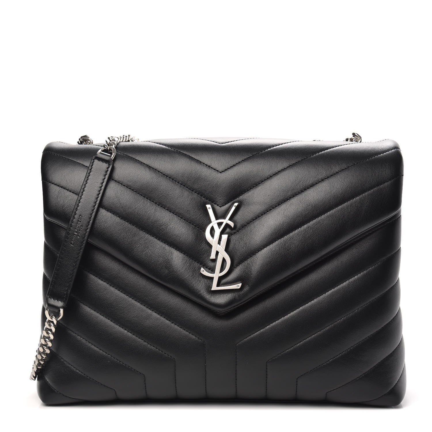Saint Laurent Calfskin Y Quilted Monogram Medium Loulou Chain Satchel Black 1 of 9