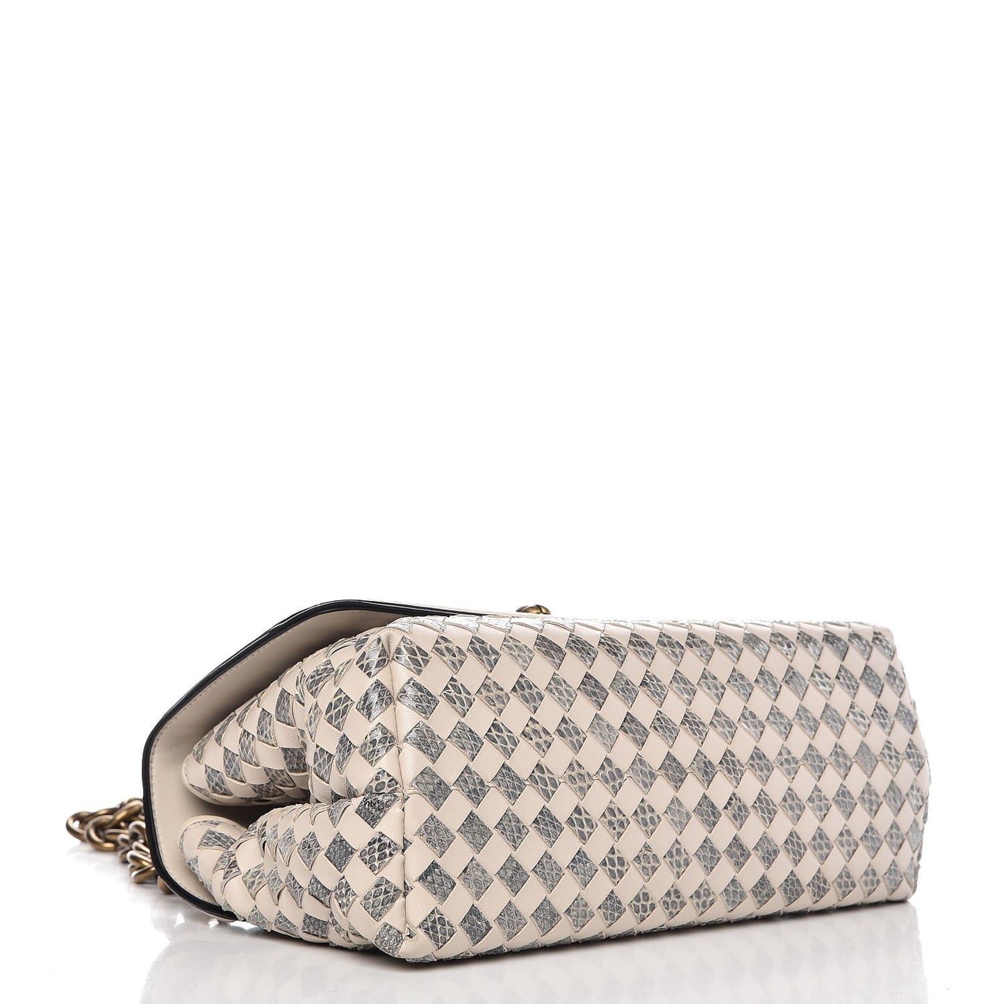 Nappa Ayers Intrecciato Checker Olimpia Knot Bag Mist Black
