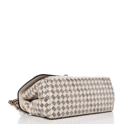 Bottega Veneta Nappa Ayers Intrecciato Checker Olimpia Knot Bag Mist Black 4 of 8