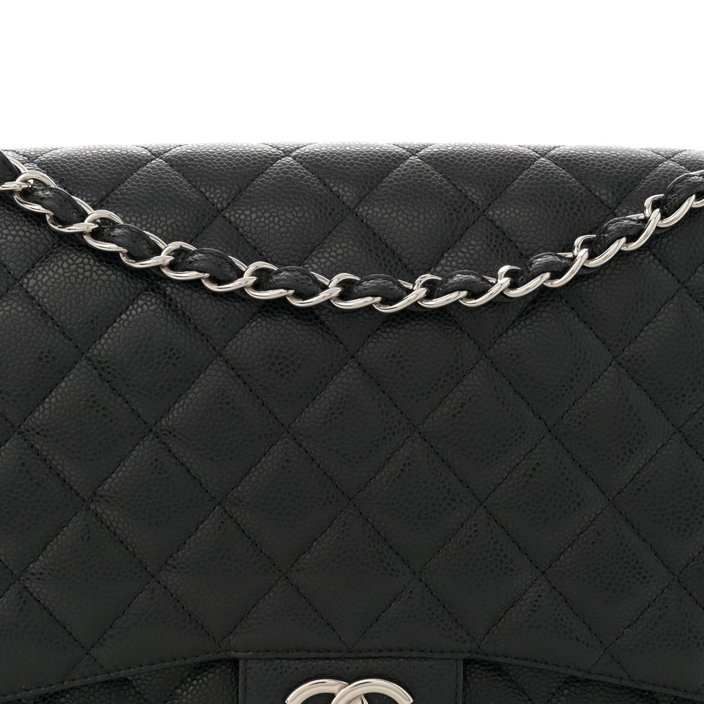 Caviar Quilted Maxi Double Flap Black