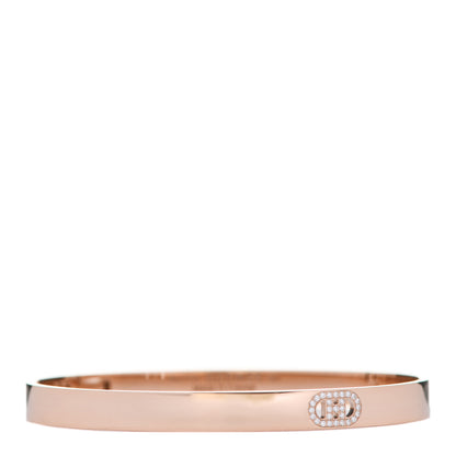Hermes 18K Rose Gold Diamond PM H D'Ancre Bracelet SH 1 of 4