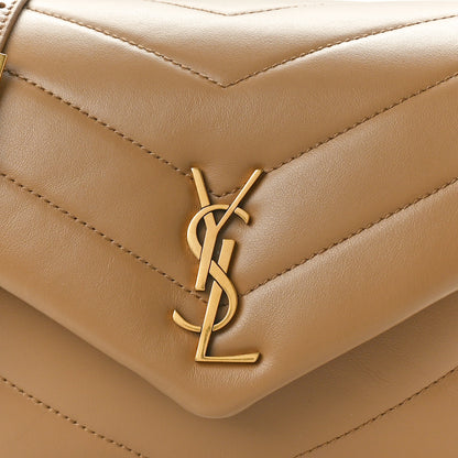 Saint Laurent Calfskin Y Quilted Monogram Toy Loulou Crossbody Bag Natural Tan 8 of 11