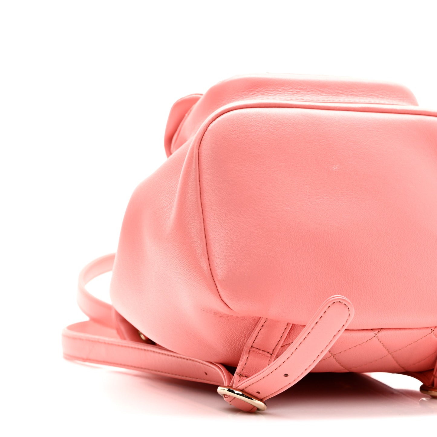 Lambskin Quilted Small Duma Drawstring Backpack Pink