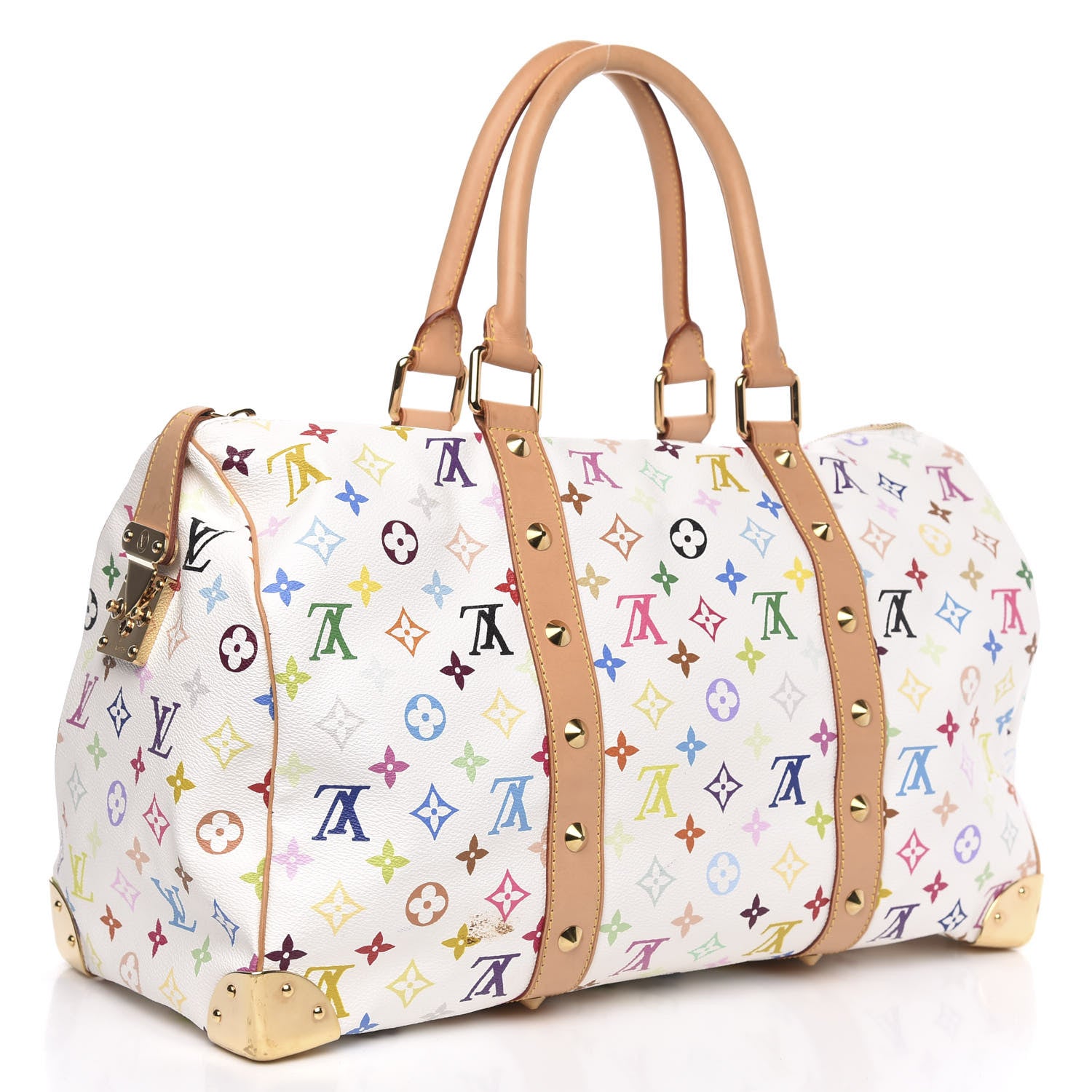 Louis Vuitton Monogram Multicolor Keepall 45 White 3 of 15