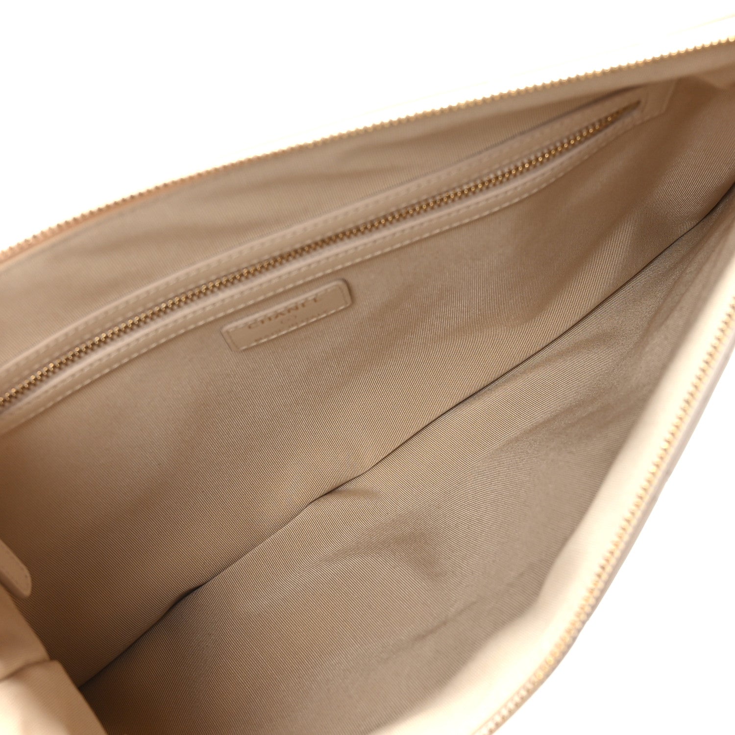Chanel Calfskin Quilted Large Pearl Cosmetic Case Light Beige 5 of 7