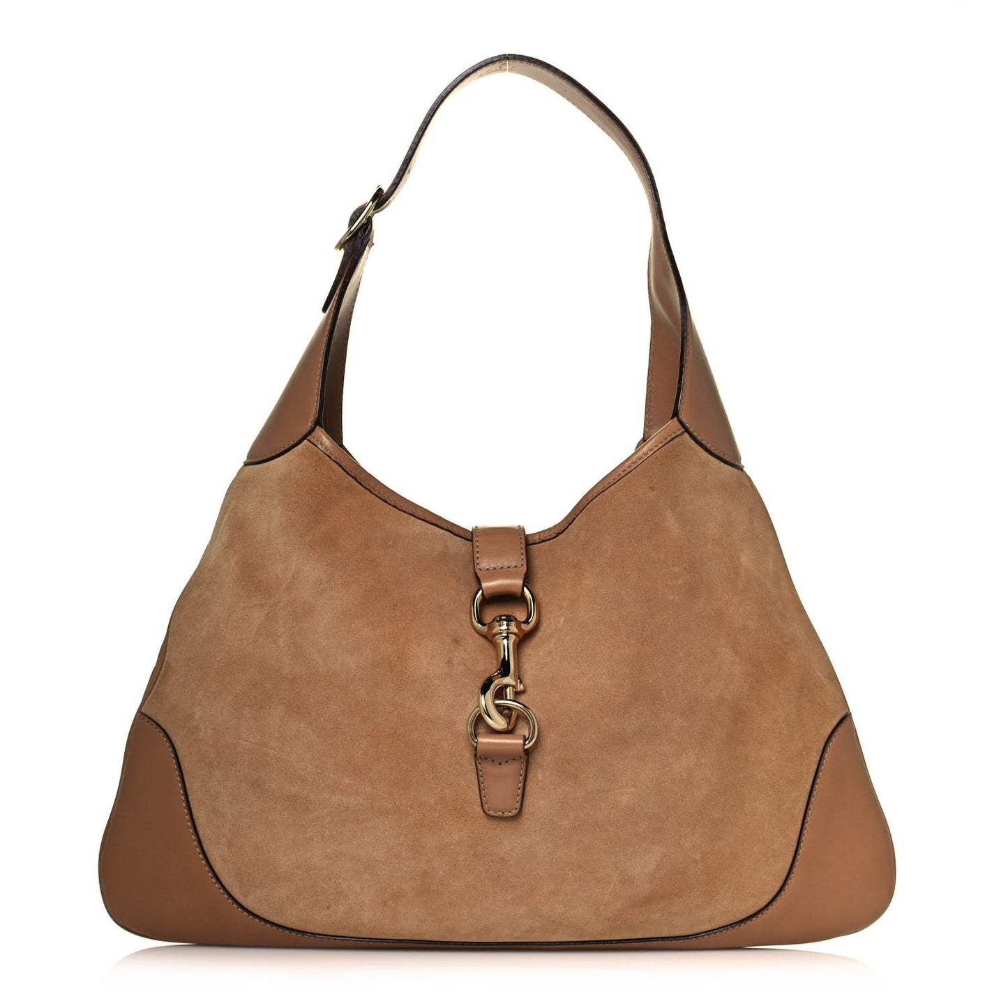 Suede Medium Jackie O Bouvier Hobo Light Brown