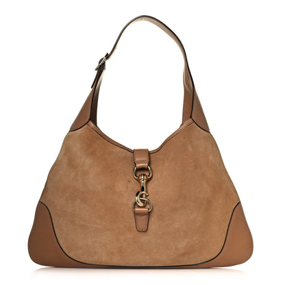 Gucci Suede Medium Jackie O Bouvier Hobo Light Brown 1 of 14