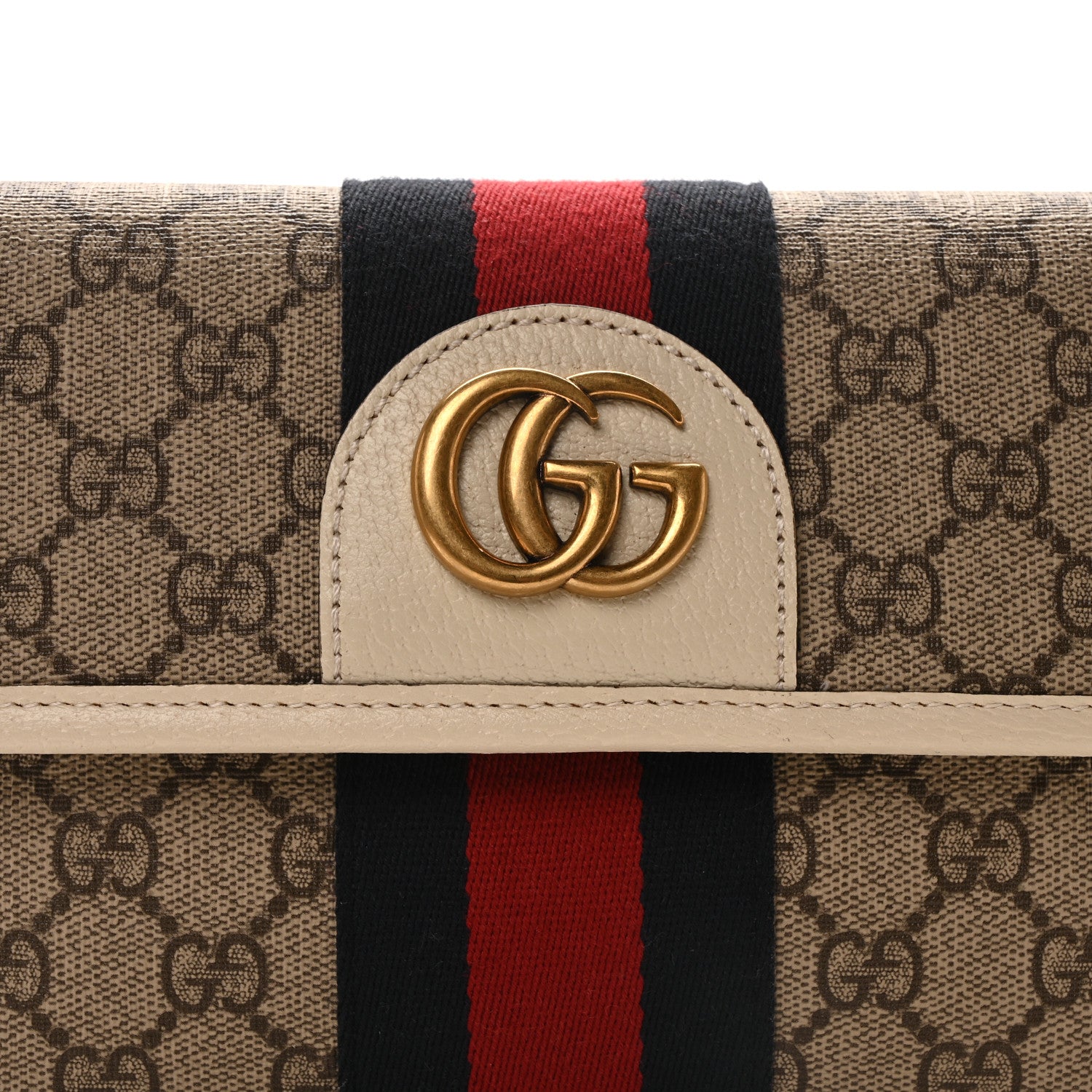 Gucci GG Supreme Monogram Web Small Ophidia Belt Bag 85 34 Beige Ebony White 7 of 9