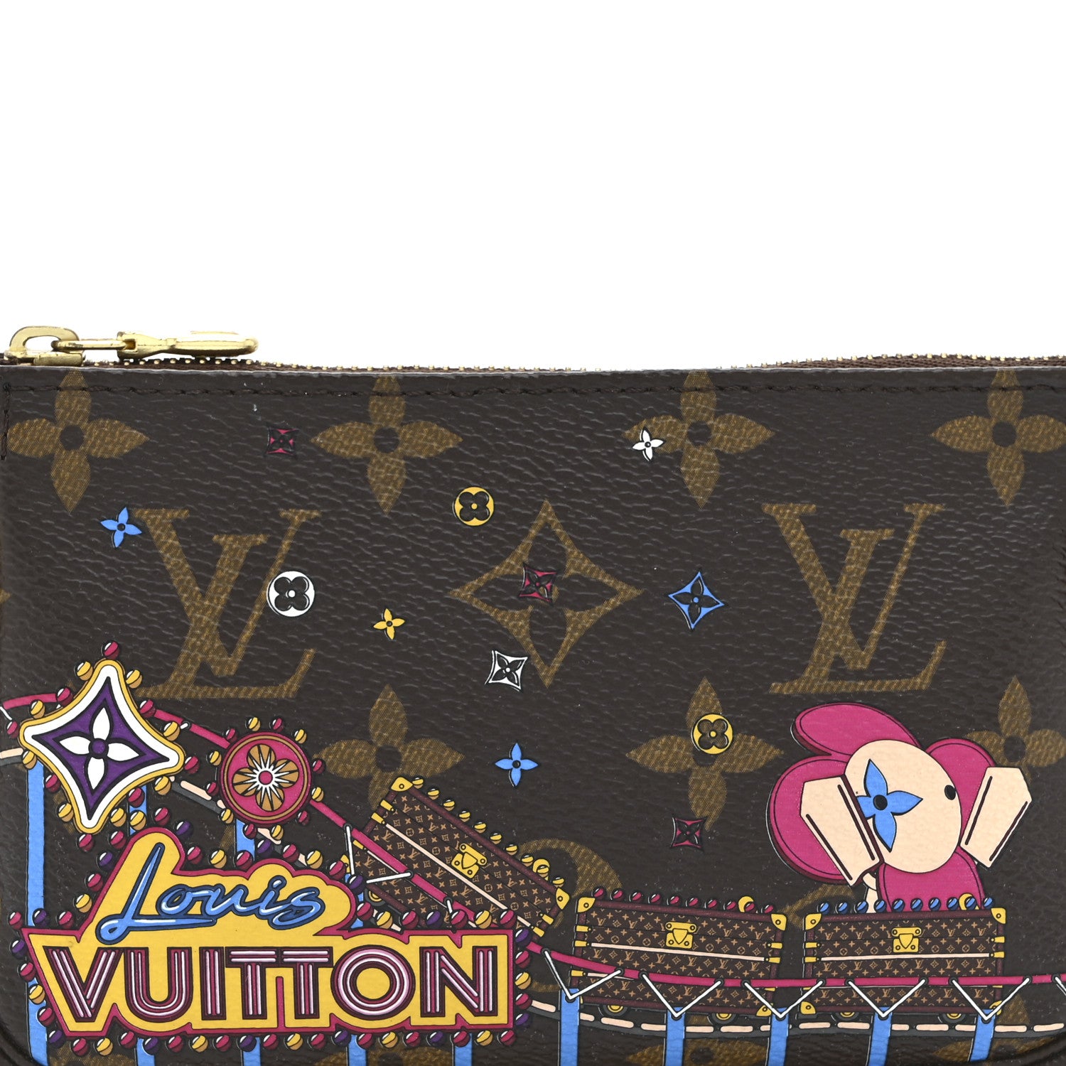 Louis Vuitton Monogram 2020 Christmas Animation Roller Coaster Mini Pochette Accessories Pivoine 8 of 10