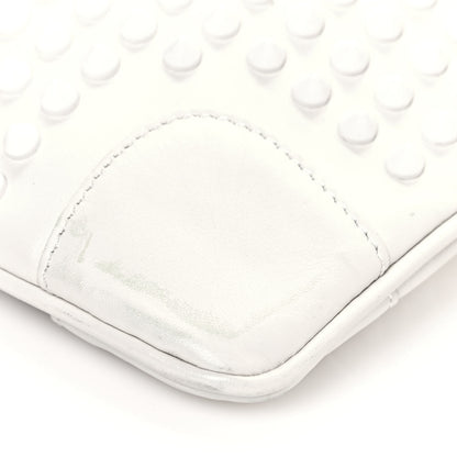 Christian Louboutin Calfskin Panettone Spiked Valentines Clutch Bag White Red 12 of 17