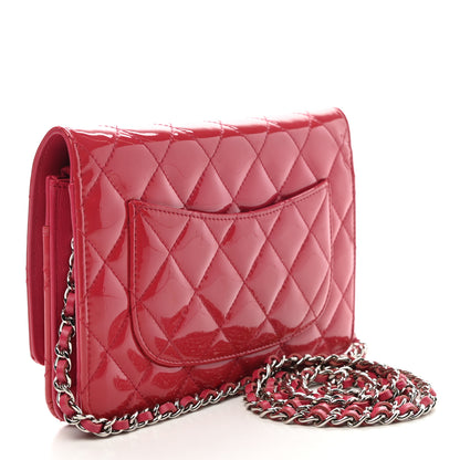 Chanel Patent Calfskin Quilted Reissue Wallet On Chain WOC Pink 3 of 10