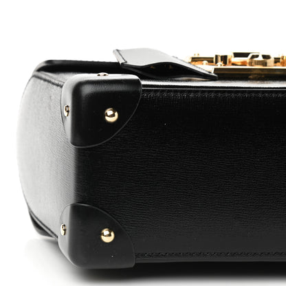 Gucci Calfskin Small Padlock Bamboo Shoulder Bag Black 8 of 9