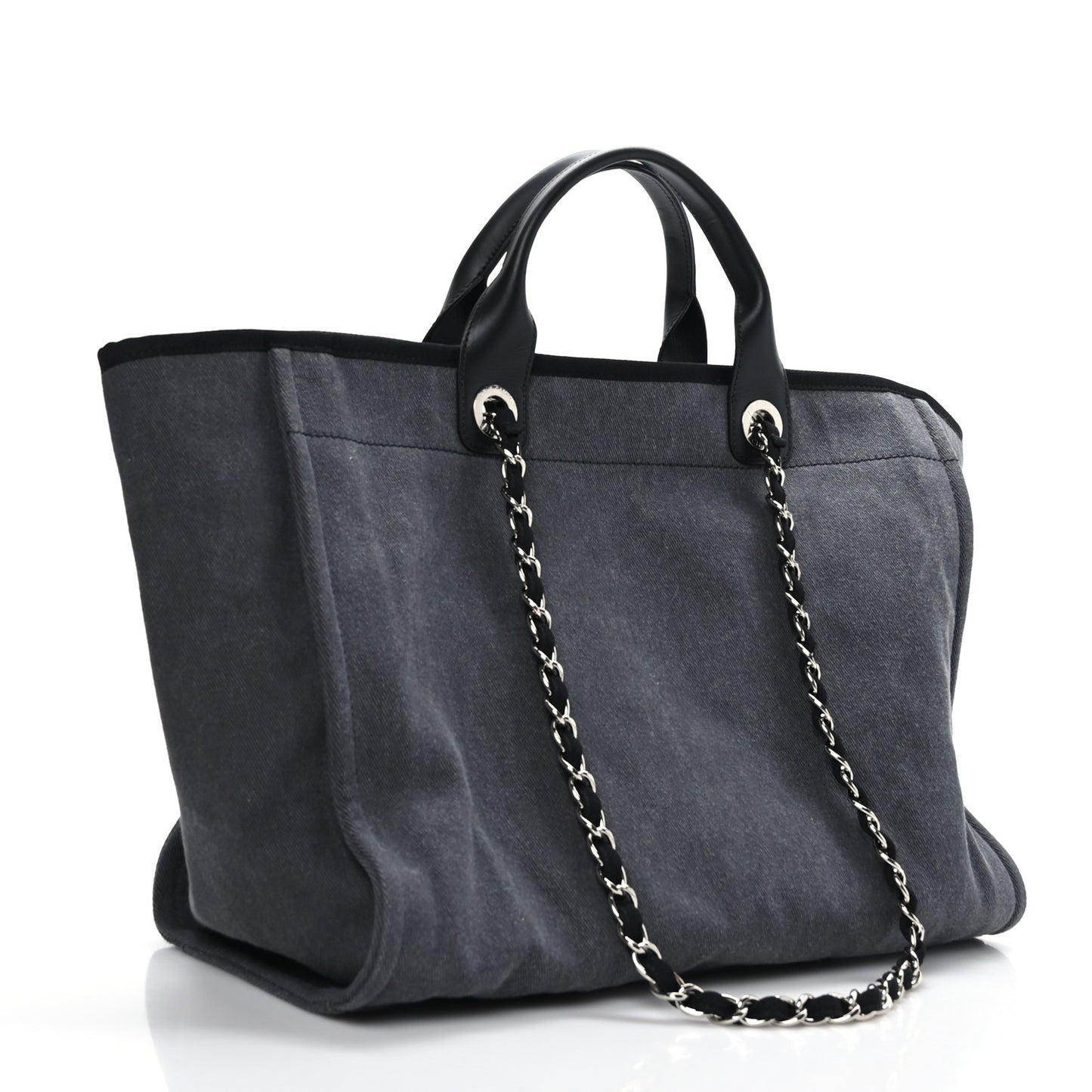 Canvas Sequin Medium Deauville Tote Charcoal