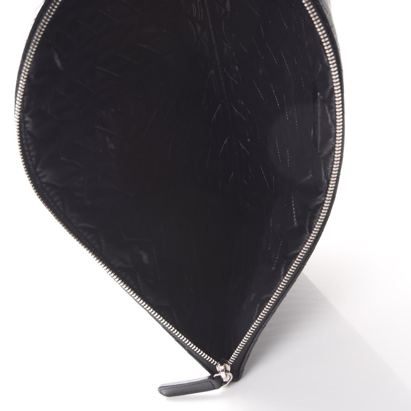 Caviar Chevron Quilted Large Cosmetic Case Black