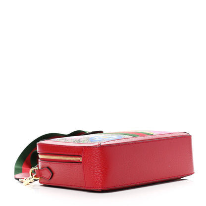 Gucci GG Supreme Monogram Flora Web Small Ophidia Top Handle Shoulder Bag Hibiscus Red 3 of 4