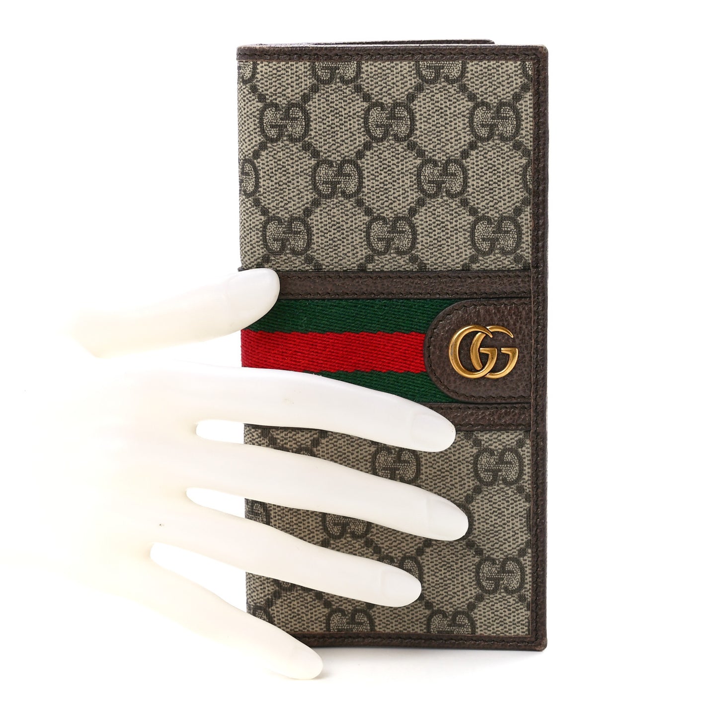 GG Supreme Monogram Web Mens Ophidia Long Wallet Beige New Acero